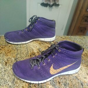 Nike 639700-500 Grape Men's Free Flyknit Chukka Running Shoes Size US 13